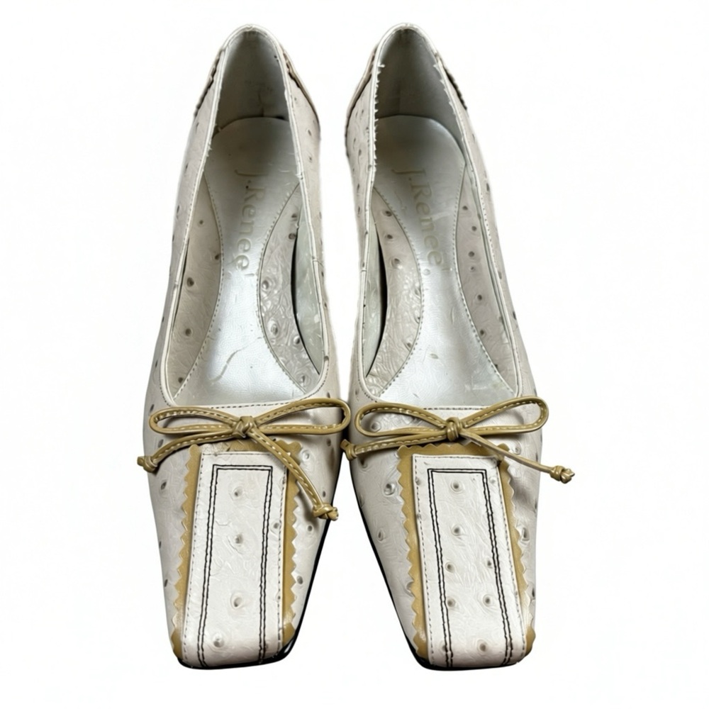 J.Renee Ostrich Embossed Leather Heels Size 6.5 - Picture 2 of 11